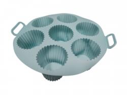  Muffin sütőforma kerek füllel 20 cm szilikon vegyes színben W09808 (W09808)