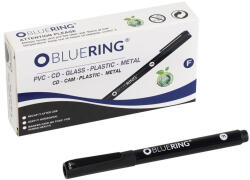 BLUERING Rostirón, tűfilc alkoholos 0, 5mm, OHP Bluering® F fekete (BR895462) - cartridge