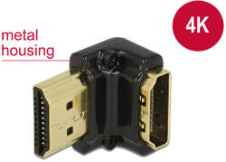 Delock adaptor HDMI de mare viteză cu Ethernet - HDMI-A feminin HDMI-A masculin 4K 90 grade în jos negru