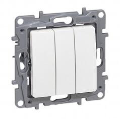 Legrand Intrerupator Niloé - 3 module - 10 AX 250 V~ - screw terminals - alb (764503)