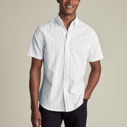 Charles Tyrwhitt Non-Iron Stretch Poplin Slub Shirt - White - Slim fit | L