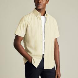 Charles Tyrwhitt Non-Iron Stretch Poplin Slub Shirt -Yellow - Slim fit | XL