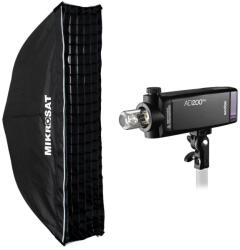 Godox AD200PRO II - Csík Softbox Szett (200W - 25x100 - 2, 6m)