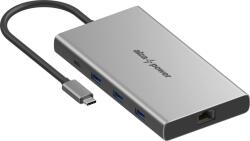 AlzaPower Metal USB-C Dock Station 10in1 Dual Screen for Apple MacBook, asztroszürke (APW-HCA102SMLY)