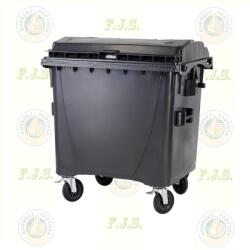 Europlast szemetes konténer 1100 l műanyag fekete lapos fedéllel
