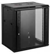 Intellinet Network Solutions Intellinet fali szekrény, 19', 12U/450mm, üvegajtó, egyszekciós, fekete PC (711869)