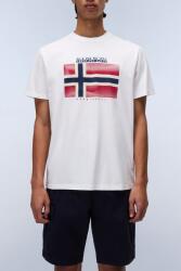 Napapijri Napapijri, Logós kerek nyakú póló, Fehér, Koptatott piros, Tengerészkék, XL (NP0A4IE5-2061-XL)