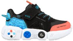 Skechers Skechers, Lil Gametronix tépőzáras sneaker, Fekete, Narancssárga, Kék, 24 EU (402262N-BKMT-24)