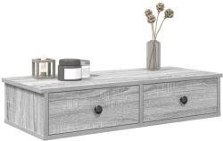 Bútor-market Falipolc fiókokkal szürke sonoma 80x31x17 cm műszaki fa