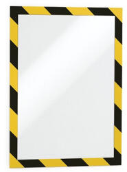 Pátria Papír Információs Tábla Durable Duraframe Security A/4 Öntapadó Hátlappal és Mágneses Kerettel Sárga-Fek