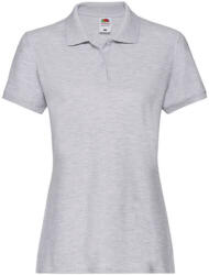 Fruit of the Loom Női Galléros póló Rövid ujjú Fruit of the Loom Premium Polo Lady-Fit - L (14), Heather szürke