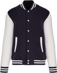 Kariban Uniszex pulóver Kariban KA497 Teddy Fleece Jacket -S, Navy/White