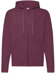 Fruit of the Loom Férfi Pulóver Kapucnis Hosszú ujjú Fruit of the Loom Classic Hooded Sweat Jacket - 2XL, Burgundi vörös
