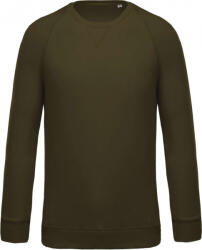 Kariban Férfi pulóver Kariban KA480 Men'S Organic Cotton Crew neck Raglan Sleeve Sweatshirt -XL, Mossy Green