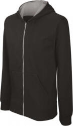 Kariban Gyerek kapucnis pulóver Kariban KA486 Kids' Full Zip Hooded Sweatshirt -8/10, Black/Yellow