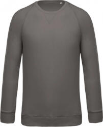 Kariban Férfi pulóver Kariban KA480 Men'S Organic Cotton Crew neck Raglan Sleeve Sweatshirt -XL, Storm Grey