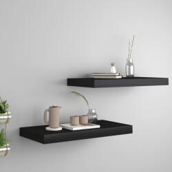 Bútor-market 2 db fekete mdf lebegő fali polc 50 x 23 x 3, 8 cm