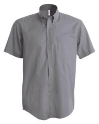 Kariban Férfi ing Kariban KA535 Men'S Short-Sleeved Oxford Shirt -5XL, Oxford Silver