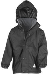 Result Gyerek Kabát Kapucnis Hosszú ujjú Result Junior Reversible Stormproof Jacket -XL (11-12), Fekete/Szürke