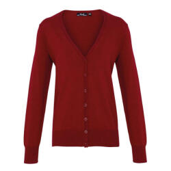 Premier Női Premier PR697 Women'S Button-Through Knitted Cardigan -2XL, Burgundy