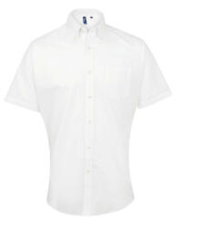 Premier Férfi ing Premier PR236 Men’S Short Sleeve Signature Oxford Shirt -XL/2XL, White