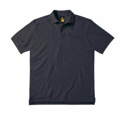 B and C Férfi rövid ujjú galléros póló munkaruha B and C Skill Pro Workwear Pocket Polo XL, Sötétszürke