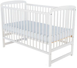 BabyNeeds - Patut din lemn Ola 120x60 cm, Din lemn de pin, Stabil si rezistent, Inaltime saltea reglabila pe 3 nivele, Laterala (BOOLA01AL)
