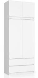 AKORD CLP Magasított Ruhásszekrény 90 Laminált Fehér Matt