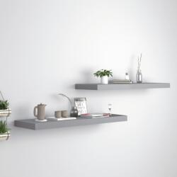 Bútor-market 2 db szürke mdf fali polc 80 x 23, 5 x 3, 8 cm