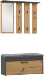 Nidilio MIX Parma Előszobafal - 100 x 81.5 x 35 cm, Antracit/Tölgy