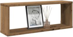 Bútor-market 4 db kézműves tölgy színű szerelt fa fali kockapolc 60x15x23 cm