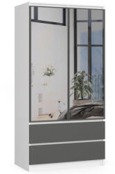 AKORD CLP Tükrös Ruhásszekrény Laminált Fehér-Szürke