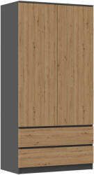 Nidilio SS-90 Gardróbszekrény - Antracit/Tölgy