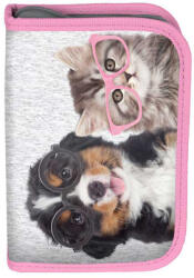 PASO Penar școlar Paso Studio Pets - Un compartiment cu 2 aripi (PEN-001/BW) Penar