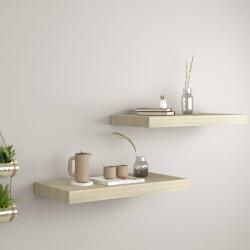 Bútor-market 2 db tölgyszínű mdf lebegő fali polc 50 x 23 x 3, 8 cm