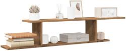 Bútor-market Kézműves tölgy színű szerelt fa fali tv-polc 125 x 18 x 23 cm