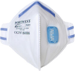 Portwest FFP2 Kagylós Szelepes Pormaszk - 20 db, Fehér