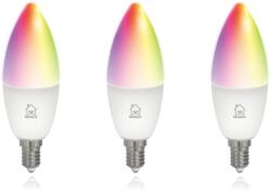 DELTACO Smart Led Izzó 5W 470Lm 2700-6500K E14 - RGB, 3 db (SH-LE14RGB-3P)
