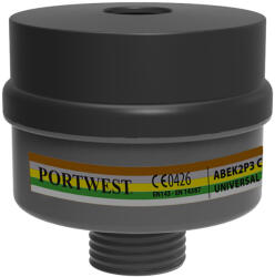 Portwest ABEK2P3 Kombinált Szűrő - Univerzális Csatlakozás, 4 db, Fekete (P976BKR)