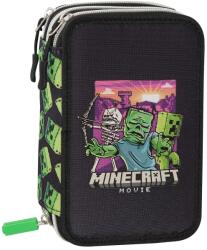 Panini Penar cu rechizite Panini Minecraft - Movie, 3 fermoare (73537) Penar