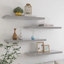 Bútor-market 4 db betonszürke mdf lebegő fali polc 80 x 23, 5 x 3, 8 cm