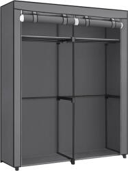 SONGMICS Szövet Ruhásszekrény / Mobil Gardrób - 140 x 174 cm Sötétszürke