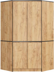 AKORD CLP Sarok Ruhásszekrény Laminált Tölgy Craft 4-ajtós