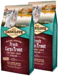 CARNILOVE Fresh Adult Cat Carp & Trout Sterilised - Ponty és Pisztráng Hússal 2x6kg - pepita