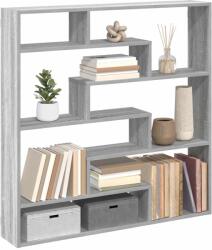 Bútor-market Szürke sonoma színű szerelt fa fali kockapolc 7 rekeszes színű