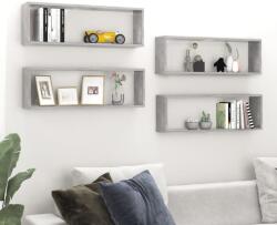 Bútor-market 4 db betonszürke forgácslap fali kockapolc 80 x 15 x 26, 5 cm