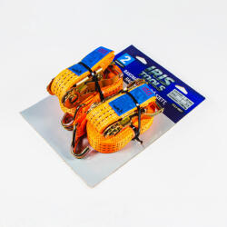 IRIS TOOLS ITCLS-6M2T Blister 2 Darabos Csomag, Rakományrögzítő Szett, Kétrészes Racsnis Spanifer, 2.000 kg, 6 m, 35 mm
