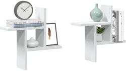 Bútor-market 2 db fehér szerelt fa fali polc 38 x 12 x 38 cm