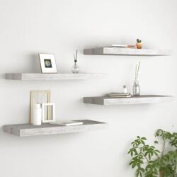 Bútor-market 4 db betonszürke mdf fali polc 60 x 23, 5 x 3, 8 cm