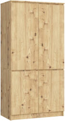 AKORD CLP Artisan Tölgy 4-ajtós Ruhásszekrény
